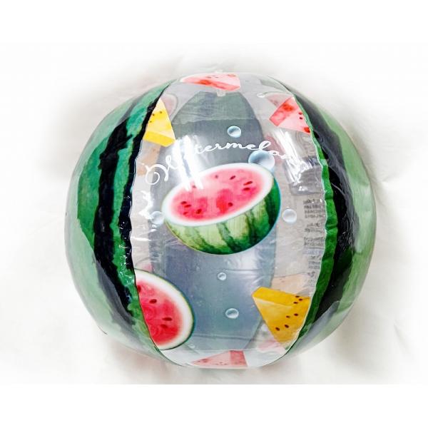 スイカ柄のビーチボールです。１２個セット　本体サイズ　ふくらまし後約２４センチ程度（ふくらます前３５ｃｍ程度）商品はしぼんだまま折りたたんだ状態で発送します。※※※ビニール玩具は商品の特性上、不良を防ぎようがなく、ある程度の確率で不良品が発...