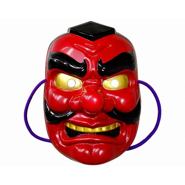 天狗のお面です。塩化ビニル樹脂（ＰＶＣ）製の軽くて扱いやすいおめんです。３枚セットでの販売になります。　１枚あたり単価600円（税抜）本体：PVC紐：ナイロン、ゴム外国の方にも人気です。縁日やお祭りだけでなくお土産やイベント展示、コスプレパ...