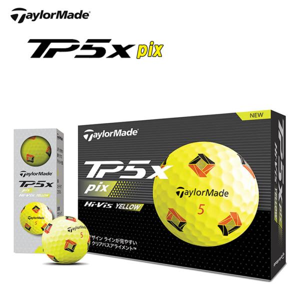 新品　テーラーメイド TP5x pix イエロー 2024年モデル 5ダース TP5x 在庫限り テーラーメイド pix イエロー ゴルフボール 1ダース 12