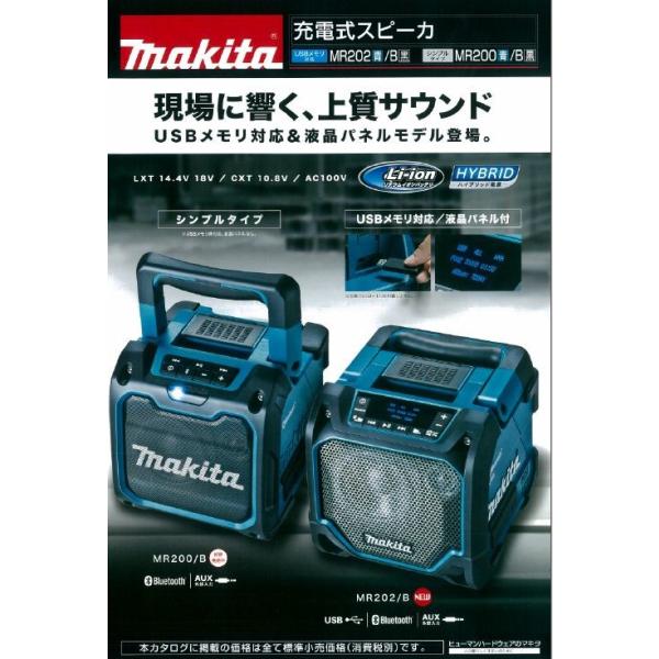 マキタ（makita） 充電式スピーカ MR202 本体のみ（バッテリ、充電器別