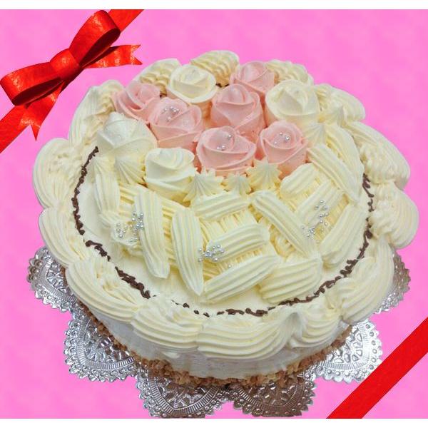 バタークリームケーキ♪6号(冷凍状態での発送) : お花茶屋 バタークリームケーキ♪6号(冷凍状態での発送) : お花茶屋