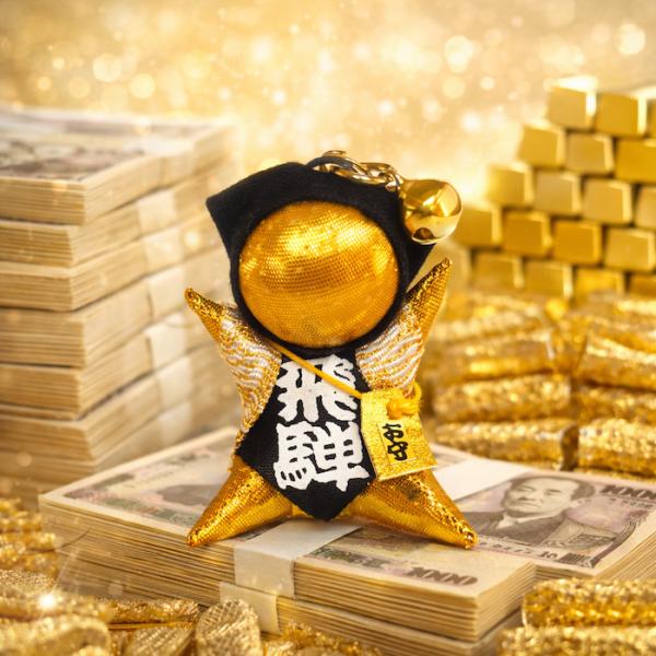 金運アップ折り鶴(金と銀)御祈祷お守りチョウピラコ金運上昇財運招福 匿名現物配送 ohanamoana_sarubobo-229