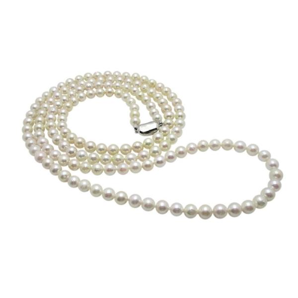 あこや 真珠 本真珠 アコヤ真珠 パール ロング ネックレス ホワイト