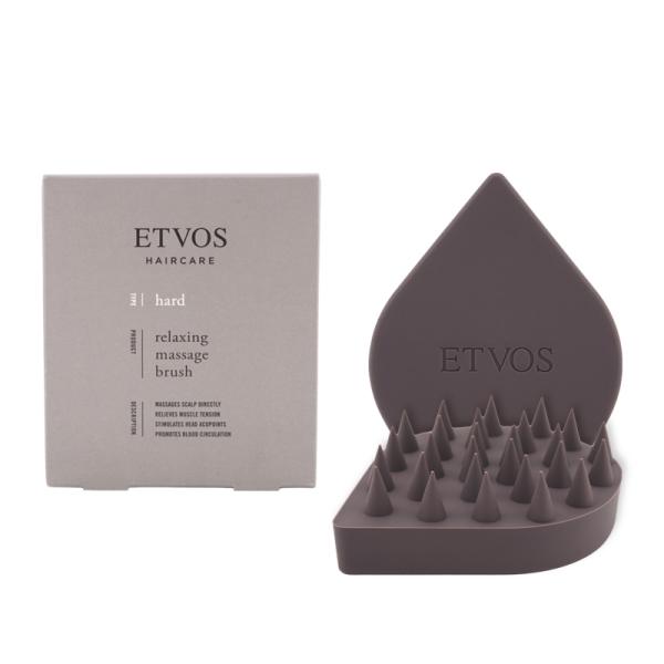 他サイト： ETVOS エトヴォス リラクシングマッサージブラシ ハード チャコールグレー 頭皮用マッサージブラシ ツボ[ギフトラッピング対応]の商品画像