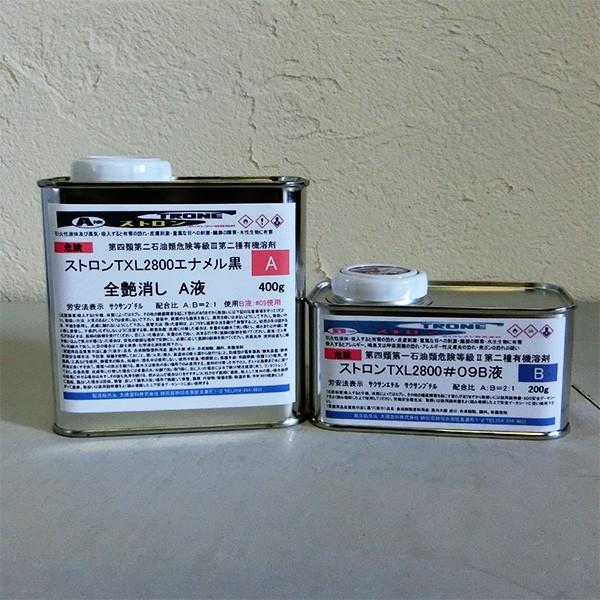 ストロンTXL2800エナメル 黒 全艶消し 600gセット（A液400g・B液200g