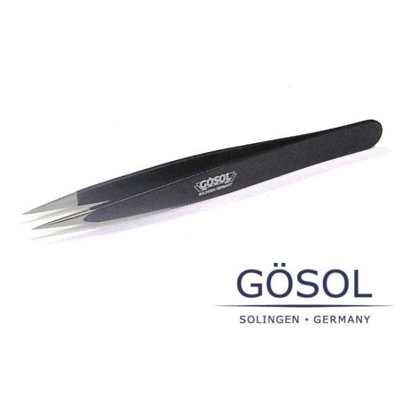 全長100mm、最長幅8mm、10gステンレス鋼グリップ：ブラックコーティング本格的ドイツ製の先尖ポイントツイザーですゾーリンゲンのマイスターが丁寧に仕上げた精巧確実に捉えるツイザーです。ステンレス仕上げで何時までも綺麗にお使いいただけます...