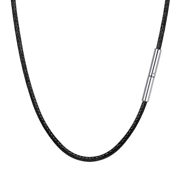 Prosteel 長さ60cm 2mm 紐ネックレス 黒 メンズ チョーカー ブラック ワックスコード 編み ステンレス 細身留め金 耐久性 ohmybox10 サイドバイサイド 通販 Yahoo ショッピング