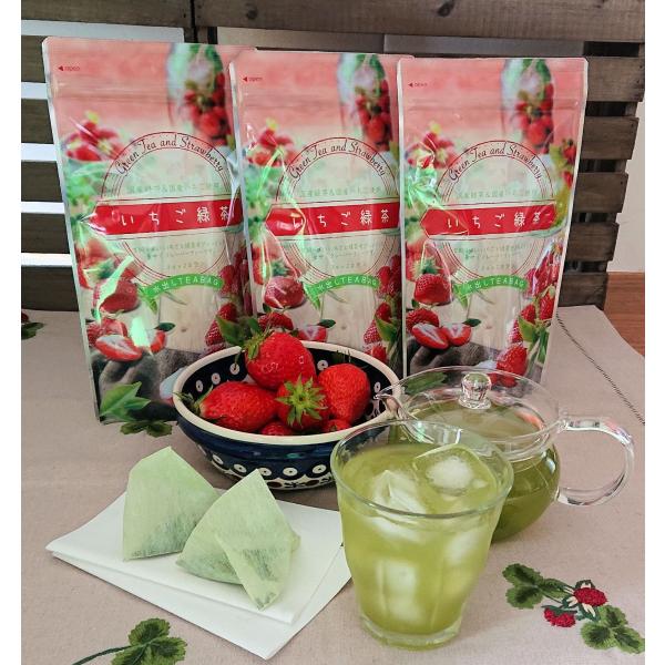 いちご緑茶ティーバック　3ｇ20パック入り　3袋　　 fruits 　green　tea　Strawberry