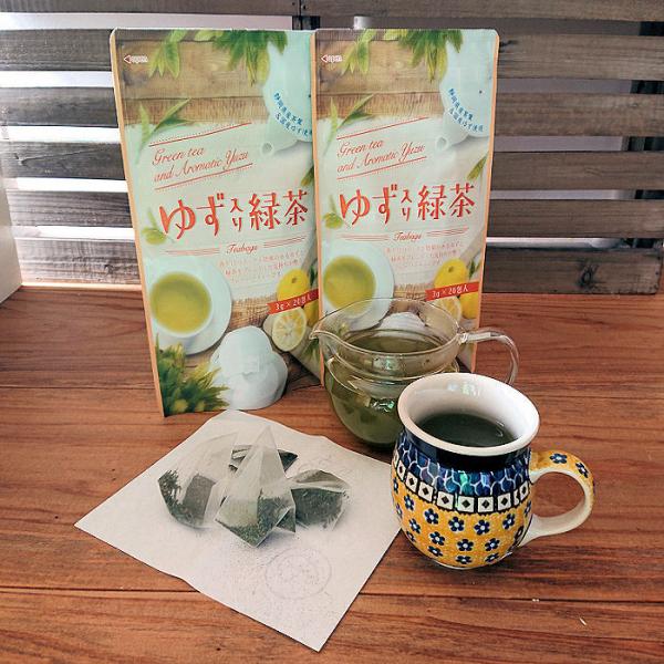 ゆず　緑茶　ゆず入り緑茶　リラックス　フレーバーティー　ティーバッグ　国産　送料無料　3ｇ20包入ゆず入り緑茶　3ｇ20包　2袋　お届けします。ゆずの生産地として有名な徳島県木頭地区の良質な果肉を使用。緑茶とフレーバーすることですっきりとし...