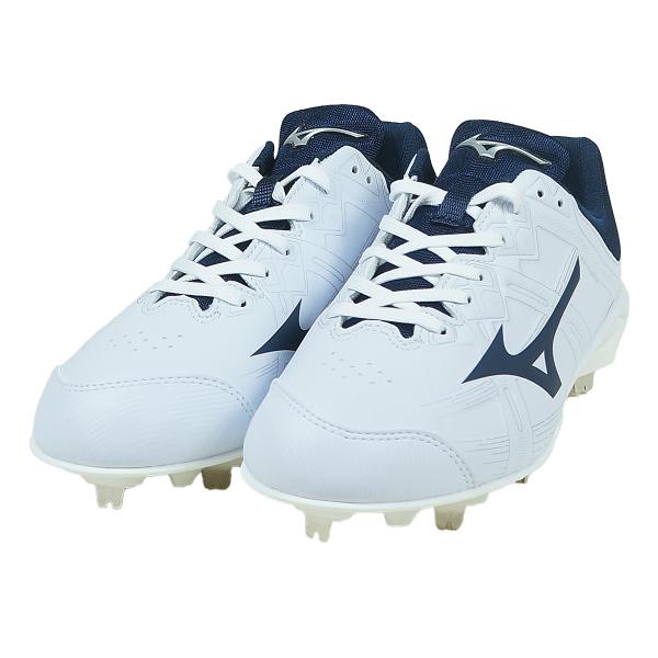 ビモロ野球　ホワイト/ネイビー 金属スパイク Amazon.co.jp: 26.5cm ミズノ 野球 スパイク ベルクロ ワイド 3本