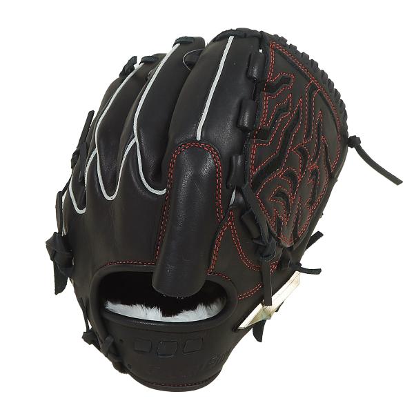 ほぼ未使用】Global Elite 軟式グローブ 黒/赤 菅野モデル 投手用