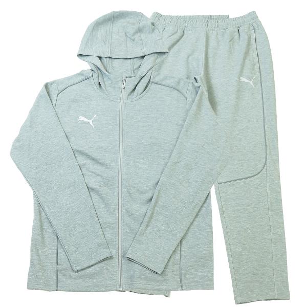 プーマ スウェット 上下セット メンズ PUMA セットアップ パーカー パンツ 659337 659338 トレーニングウェア スポーツウェア ミディアムグレイ 51170