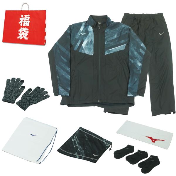 爆買 先行 福袋2027 ミズノ ブレスサーモ ウインドブレーカー上下セット 2XL 32MEA541 32MFA541 冬物7種類 ソックス3足入り 7