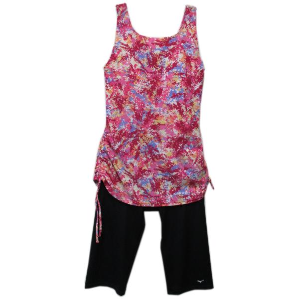 非売品 ミズノ レディス 水泳 フィットネス水着 セパレーツ 3.5分丈 N2JG2845 MIZUNO ミズノ トレーナー Oサイズ ピンク MIZUNO 定価6,510円