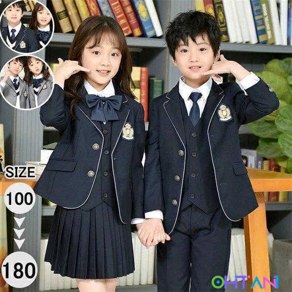 4点セット 卒業式 スーツ 入学式 スーツ 子供スーツ 紺 女の子 男の子 制服 スーツ ジュニアスーツ キッズ 卒業式服 フォーマル カジュアル 大きいサイズ 七五三 0226na128 オオタニ商店 通販 Yahoo ショッピング