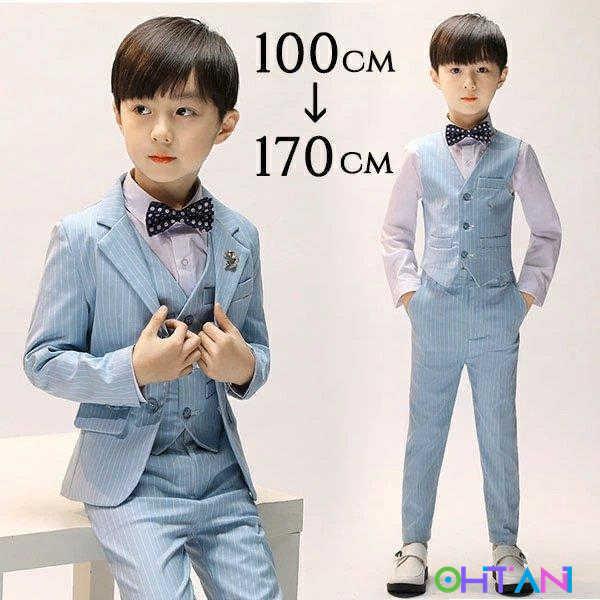 キッズスーツ キッズ 子供スーツ ボーイ 男の子 水色 ストライプ おしゃれ 長袖 6点セット ジャケット ベスト フォーマル 蝶ネクタイ シャツ付き 卒業式 入学式 0226na178 オオタニ商店 通販 Yahoo ショッピング