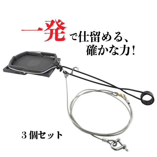 Wジャンプくくり罠※台座なし L型ねじりバネタイプ3個セット（踏み板