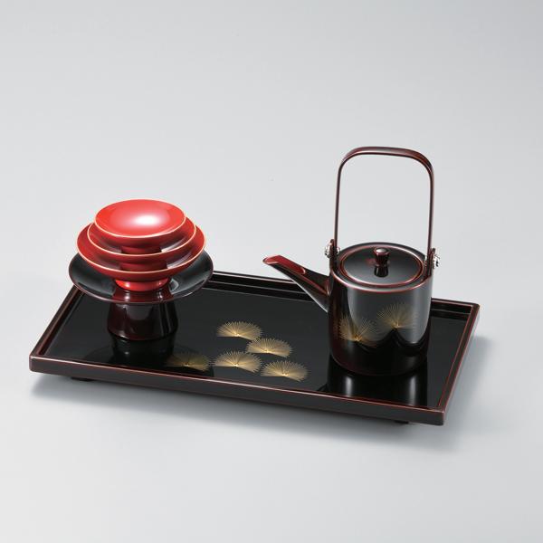 お屠蘇セット　屠蘇器　漆器　本漆　溜　七寿松　姫角屠蘇器