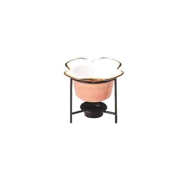 フォンデュ　バーニャカウダ・ポット ハーバルポット　ウォーマーフレーム付き　オレンジ　＃特選デザイン食器