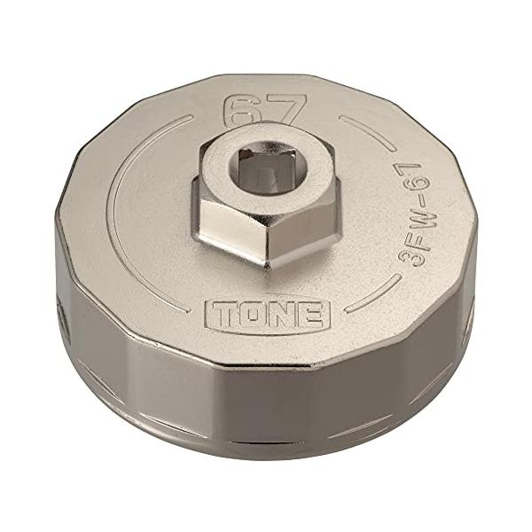 他サイト： トネ(TONE) オイルフィルターレンチ(カップ形) 3FW-67 差込角9.5mm(3/8) φ67の商品画像