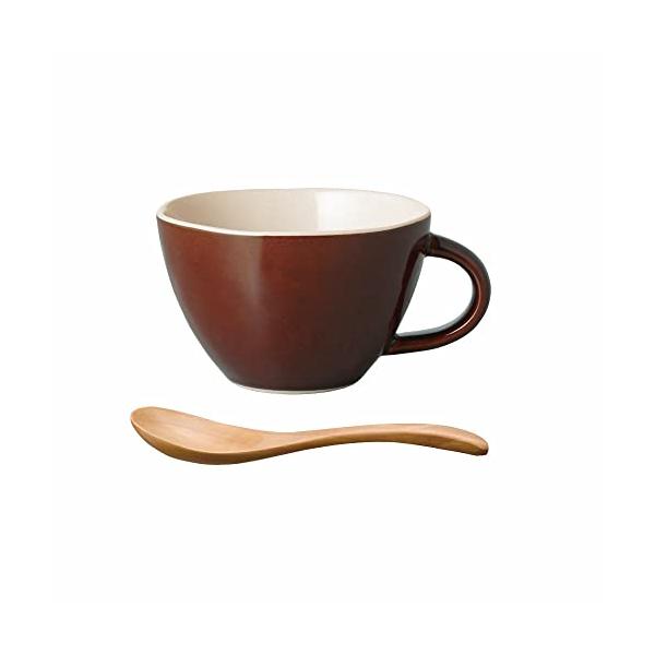 他サイト： KINTO (キントー) ほっくり スープカップ 茶 スプーン付き 電子レンジ・食洗機対応 16475の商品画像