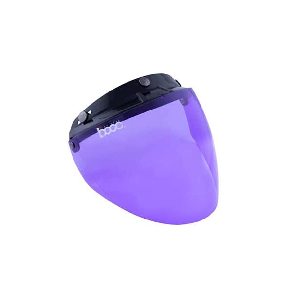 他サイト： [ボゴ] ジェットシールド パープル ヘルメットシールド フリップアップ 開閉式 ベース付き BG25-B20の商品画像