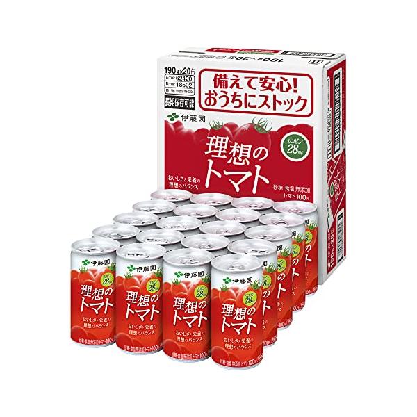 他サイト： 伊藤園 理想のトマト (缶) 190g×20本の商品画像