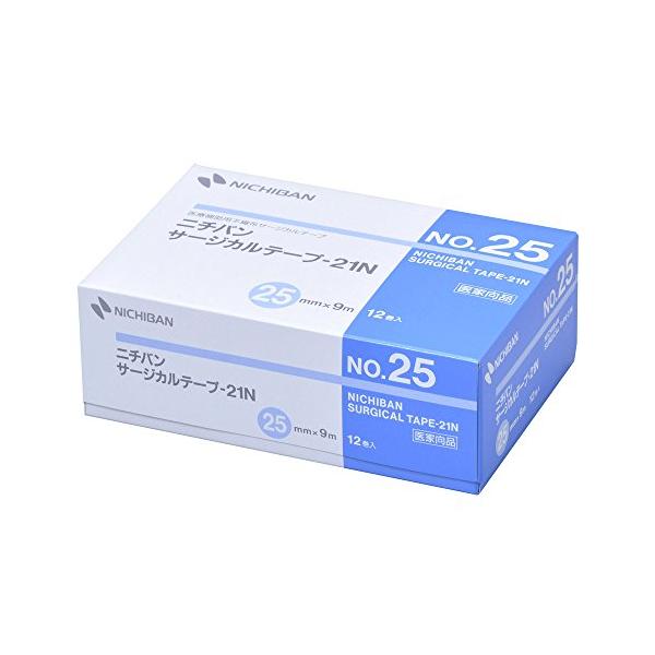他サイト： ニチバン サージカルテープ21N 25mm×9m STN25 不織布 白 ガーゼ固定の商品画像