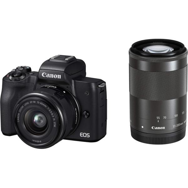 EOS 新品Canon ミラーレス一眼カメラ Kiss M ダブルズームキット