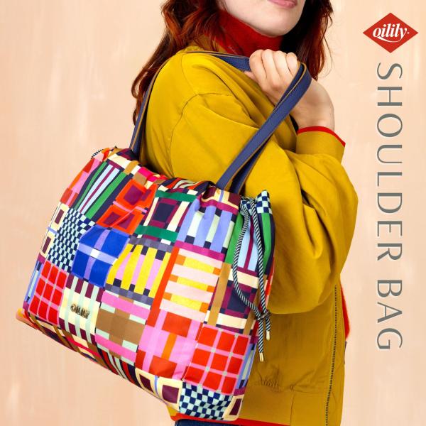 30%OFF【正規品 オイリリー】ブランド レディース ショッパー グラフィックプリント タータンテープ     【oil1629】