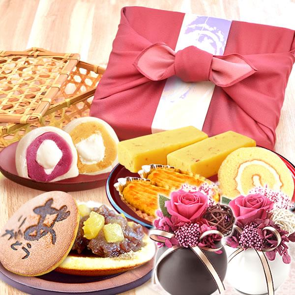 誕生日プレゼント お菓子 和菓子セット お祝い ギフト 花 花 プリザーブドフラワー 洋菓子 花とスイーツ 60代 70代 80代 内祝い Ab 5 花とスイーツ おいもや 通販 Yahoo ショッピング