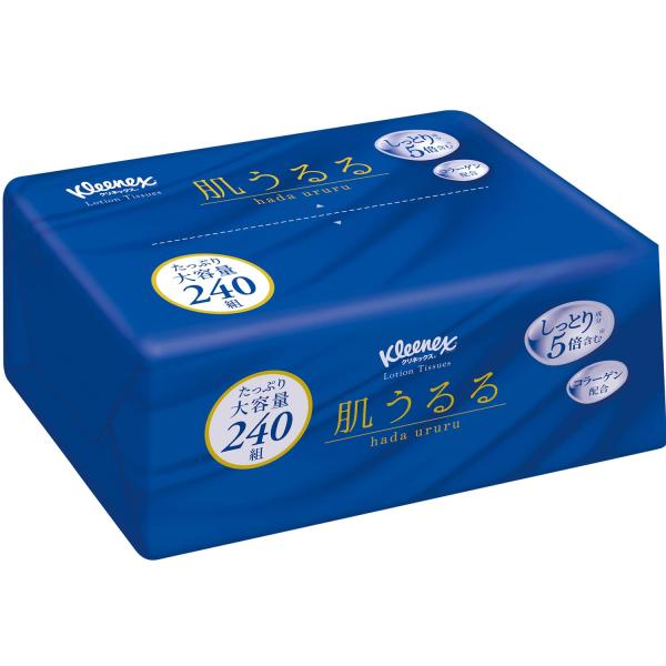 日本製紙クレシア 単品 クリネックスティシュークリーム肌うるる ソフトパック 240組 ×2個