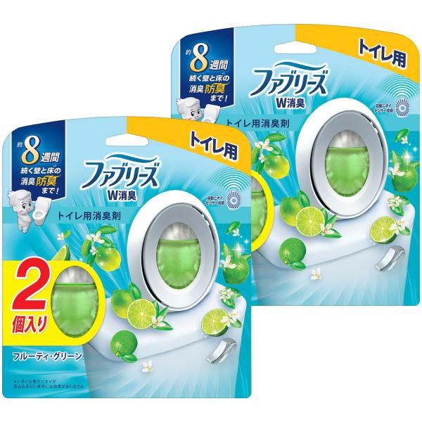 他サイト： ファブリーズ まとめ買い 消臭芳香剤 W消臭 トイレ用 フルーティー・グリーン 6.3mLｘ4個の商品画像