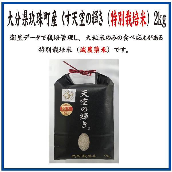 大分県玖珠町産 くす天空の輝き（特別栽培米） 真空パック2kg(大分県