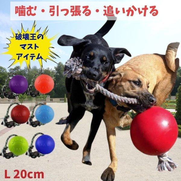 よく弾む丈夫な犬用ボール。ガシガシ噛んでもパンクしません。馬やパンダのおもちゃとして利用されるほど頑丈。よく弾んで、水にも強い万能ボール！米国ロングセラーのジョリーボール。こちらはロープ付きのロンプンロールシリーズ。シンプルな丸いボールにロ...