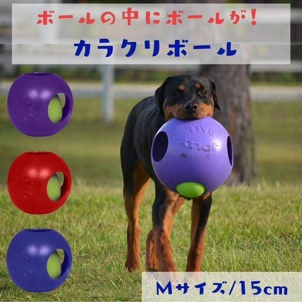 犬用 ボール M 15cm おもちゃ ボールの中でボールが回る ティーザー