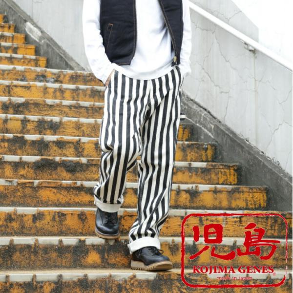 児島ジーンズ　ペインターパンツ　ストライプ　32インチ 児島ジーンズ(32インチ)ペインターパンツ 児島ジーンズ