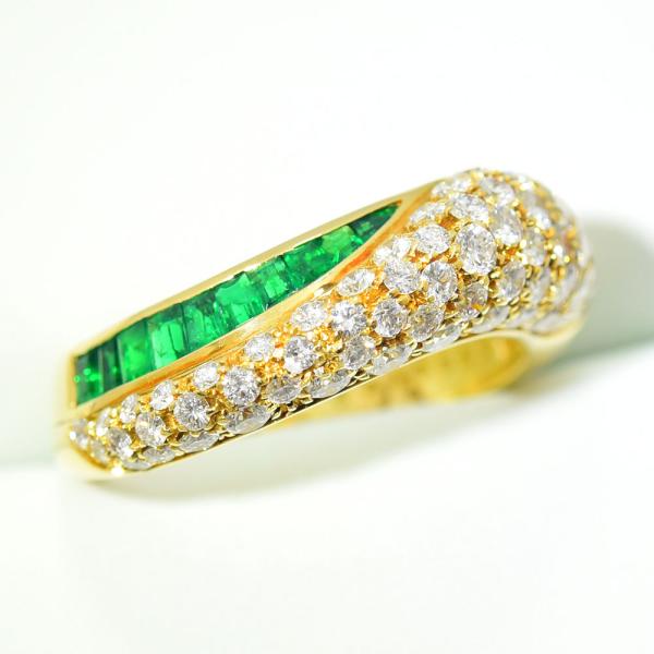 BOUCHERON ブシュロン リング エメラルド ダイヤモンド K18 750 約15号 