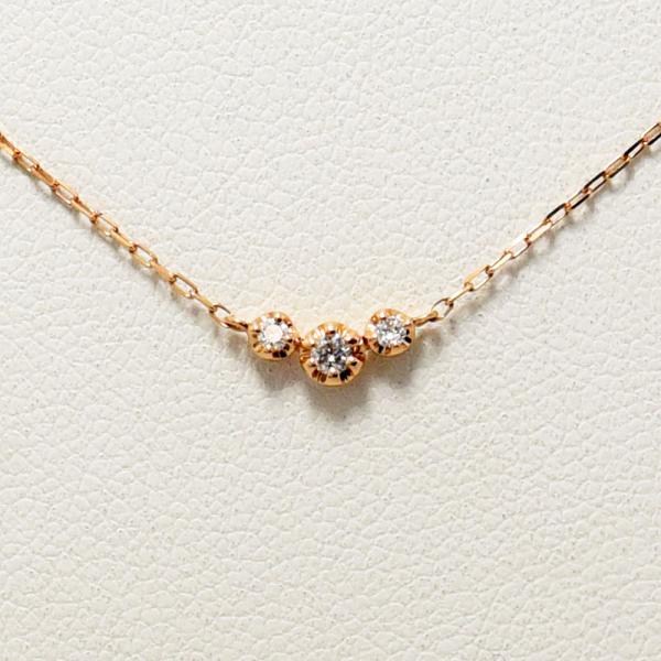 現行品 4℃ ヨンドシー K18PG ダイヤモンド ライン ネックレス 現行品 4℃ ヨンドシー K18PG ダイヤモンド ライン ネックレス