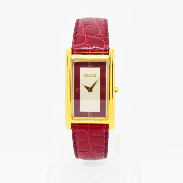 GUCCI 腕時計 クォーツ グッチ　2600M レクタンギュラー GUCCI（グッチ） 時計 メンズ GUCCI 2600M クォーツ GP レザー