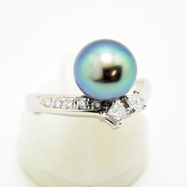 TASAKI（タサキ） リング 田崎 黒蝶真珠 9.0mm ダイヤモンド 0.23 真珠