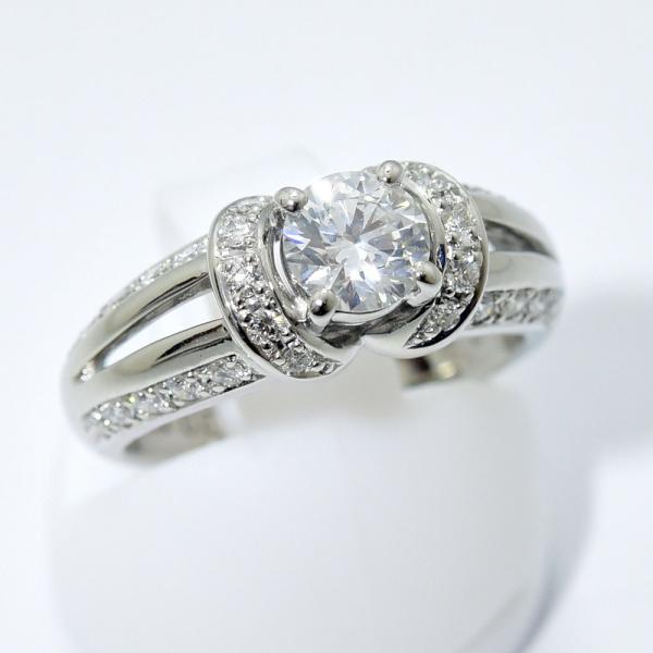 15/美品 田崎真珠 タサキ Pt900 ダイヤ計0.59ct リング 指輪 TASAKI（タサキ） リング 田崎 ダイヤモンド 0.58 0.27 PT900 約8.5号