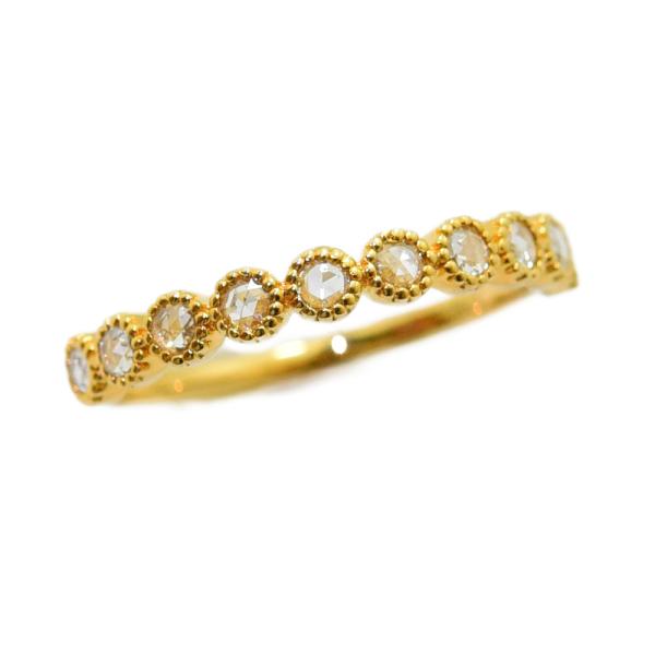 ハーフエタニティ　リング　10号 ダイヤモンド 0.208 リング ハーフエタニティ 10P ローズカット K18 約