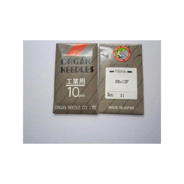 工業用ミシン針　ＤＢ×１SF１袋１０本入り主にハイゲージニットや難素材などの縫製に適した細身の針です。ＫＮタイプよりさらに細く、超細身形状の針です。生地への抵抗を極限まで低減して、地糸切れ（針穴）発生を抑えます。※ミシンメーカー、機種により...
