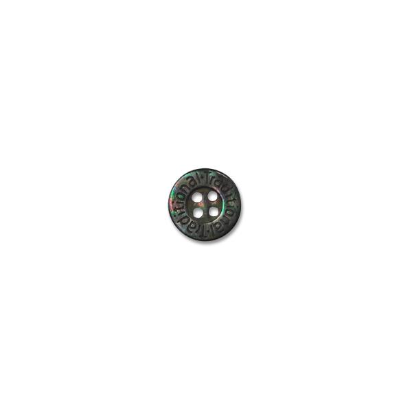 文字入り四つ穴シェルボタン（SB1001） 11.5mm 黒（黒蝶貝） (H)_6a_