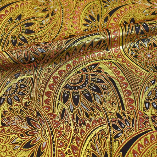 生地 ラメジャガード（700098） 2.ブラック×ゴールド 10Aa05_ : 新宿