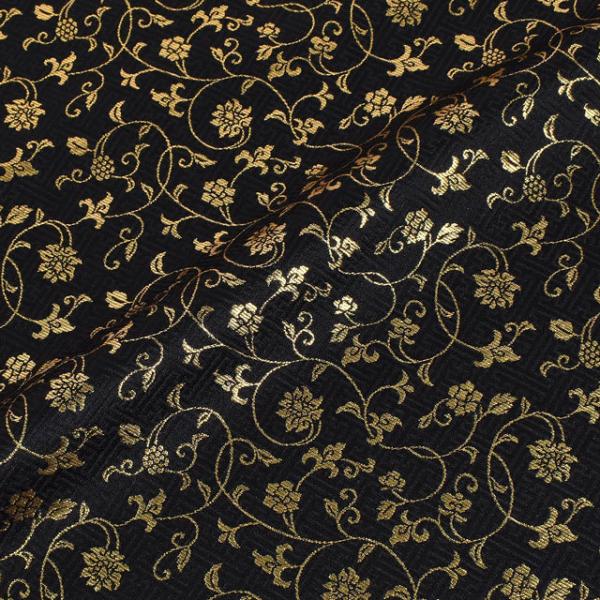 ●素材：ポリエステル100％●生地幅：約70cm【生地の特徴】ハリのあるしっかりとした帯地です。サヤ形の地模様にラメ糸で草花模様が織られています。【お手入れ】お洗濯はできません。衣料用に使用される場合はご注意ください。※製造の都合上、再入荷...