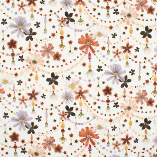 ＼期間限定40％OFF／ 生地 LIBERTY FABRICS 2024AW Native Flowers FLORAL GARLAND フローラル・ガーランド（24-363J4219） 24BU.オレンジ 09Ac04j