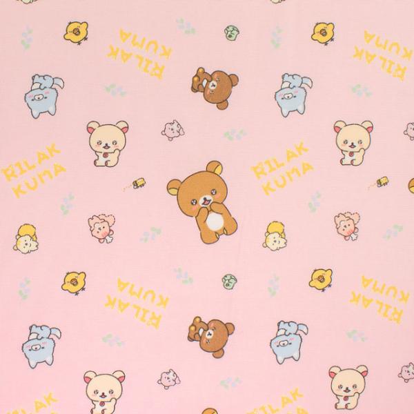 生地 リラックマ まんぷくまくまく/オックス（G3808） 1B.ピンク