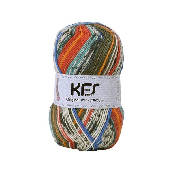 毛糸 Opal-オパール- KFSオリジナルカラー 4ply/4本撚り KFS101.ランデブー/グリーン・レッド系マルチカラー (M)_b1j